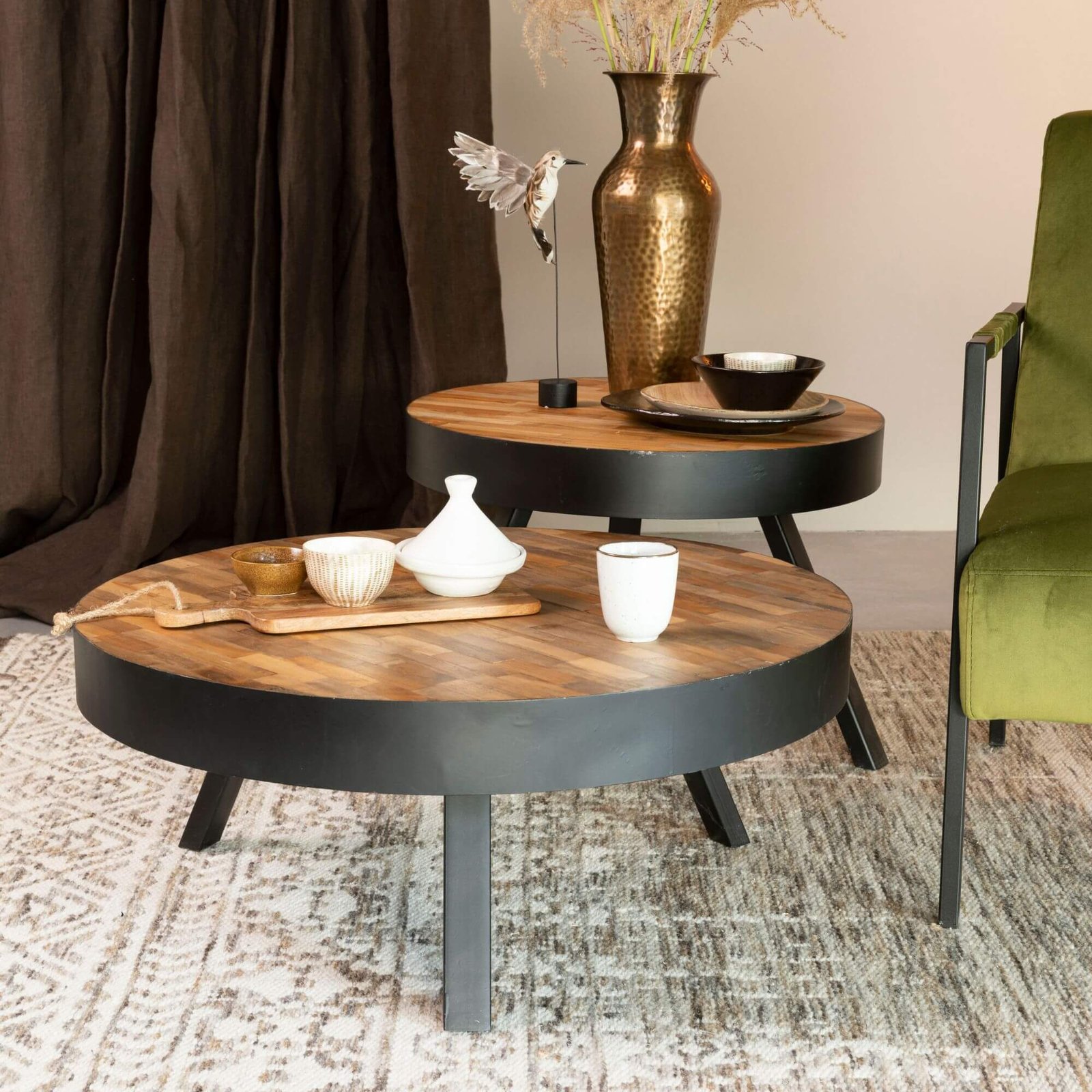 table basse suri teck - m - ø 58 x h 40 cm 3 table basse suri