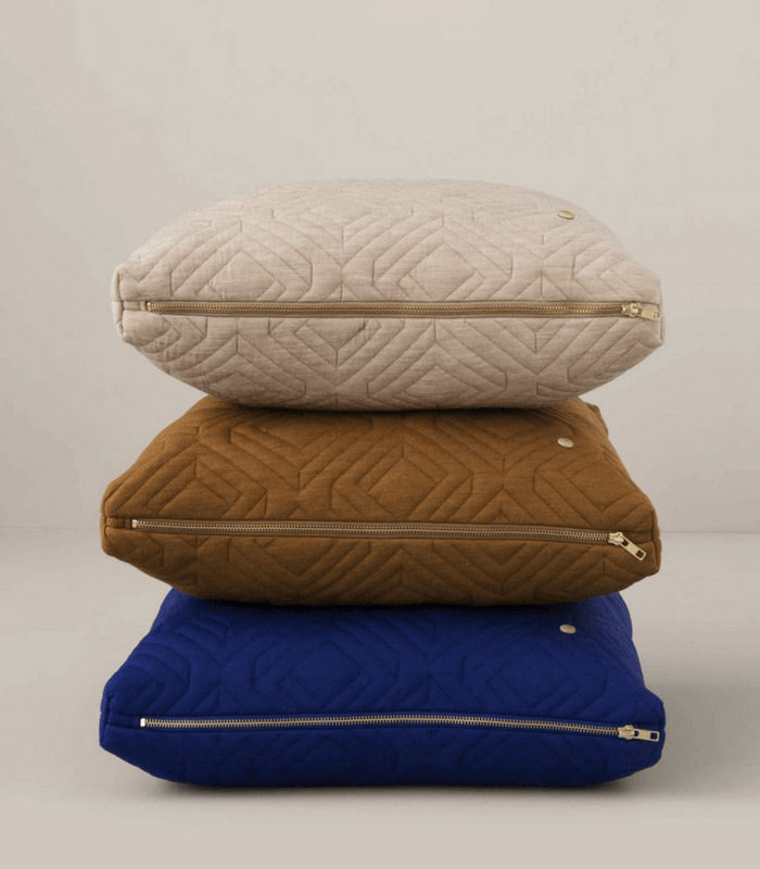 coussin quilt - bleu 4 coussin quilt - rose