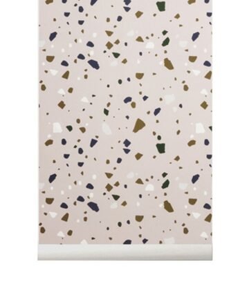 Papier-peint  Terrazzo - Rose