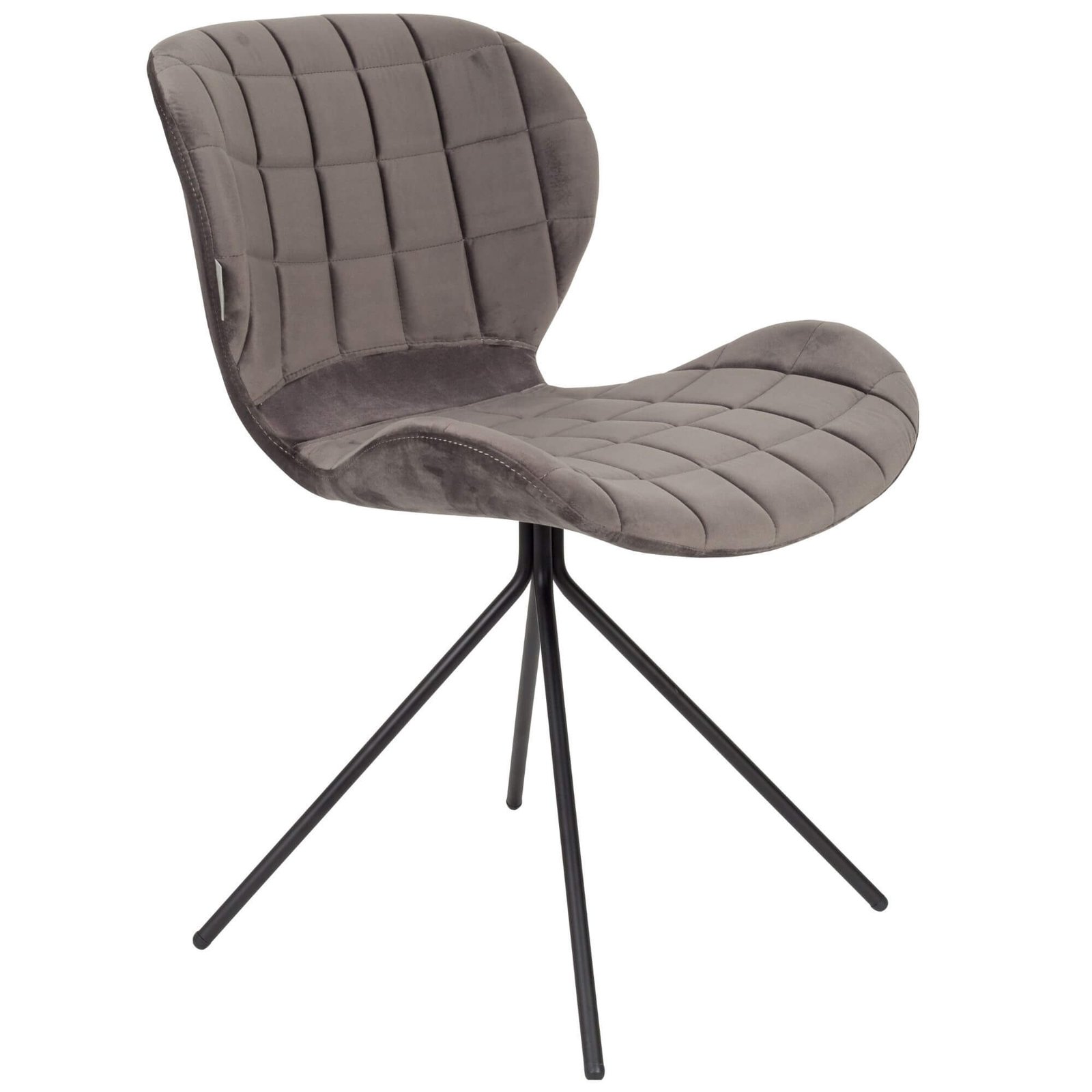 chaise omg - velours - gris foncé 1 chaise omg - velours - gris foncé