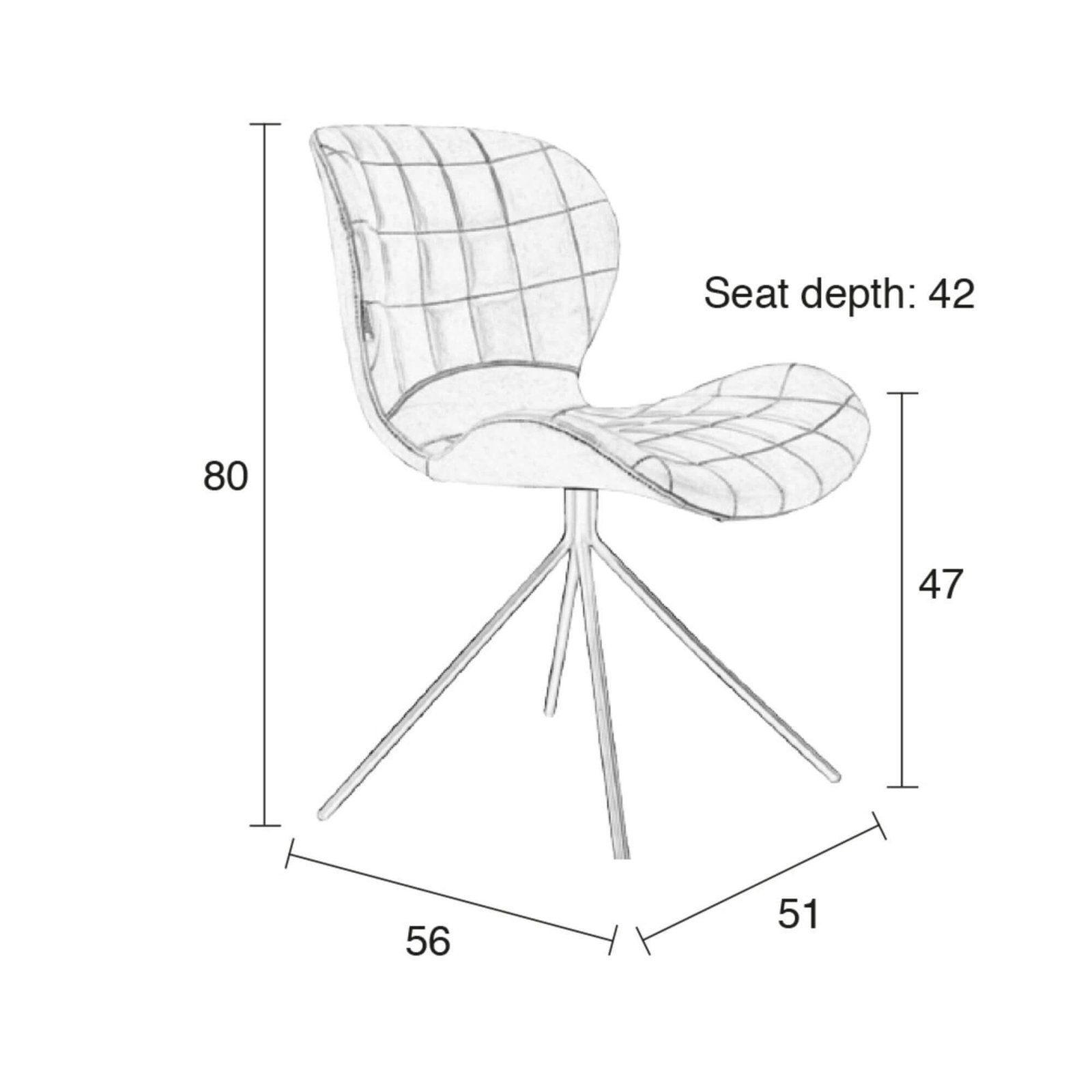 chaise omg - velours - gris foncé 12 chaise omg - velours - gris foncé – image 12