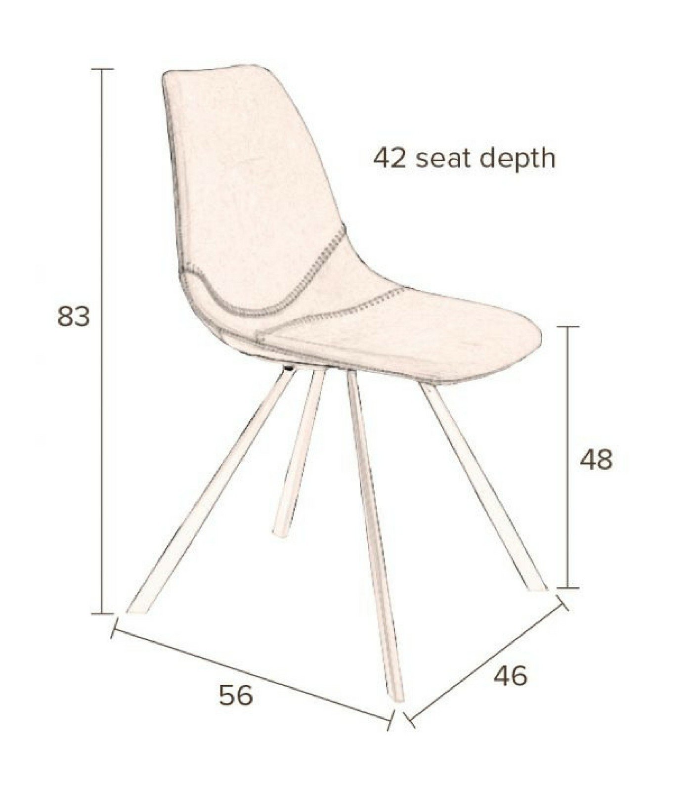 chaise franky velours - rose poudre 9 chaise franky velours - rose poudre – image 9