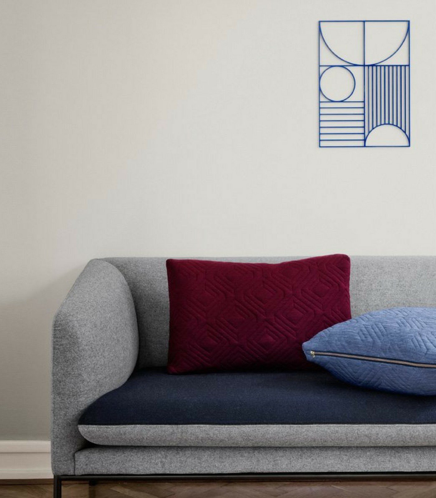 coussin quilt 45 x 45 cm - bleu clair 4 coussin quilt 45 x 45 cm - bleu clair – image 4