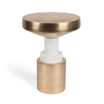 Table d'appoint Chunky - Marbre/Alu - Ø 37 x H 50 cm