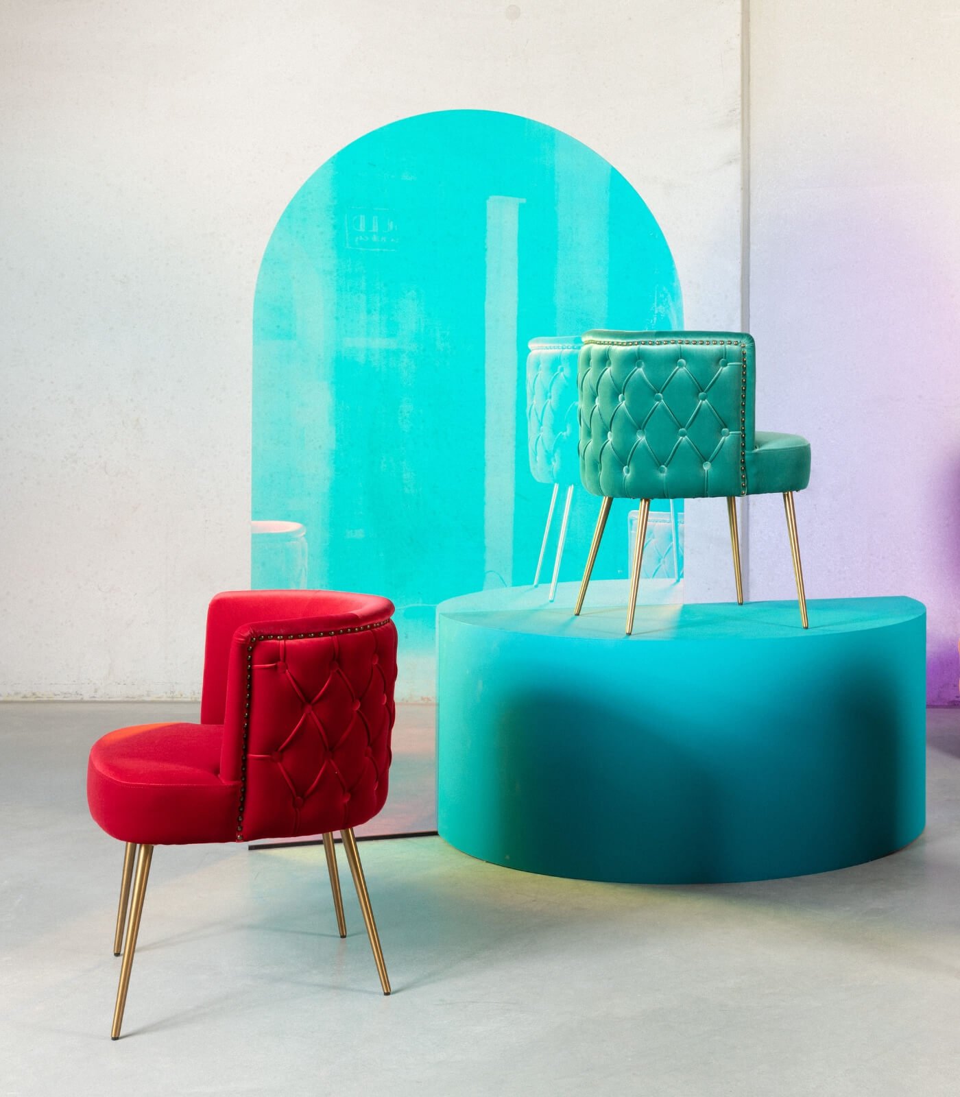 chaise such a stud - velours ocean (ignifugé)/inox 3 chaise such a stud - velours ocean (ignifugé)/inox – image 3