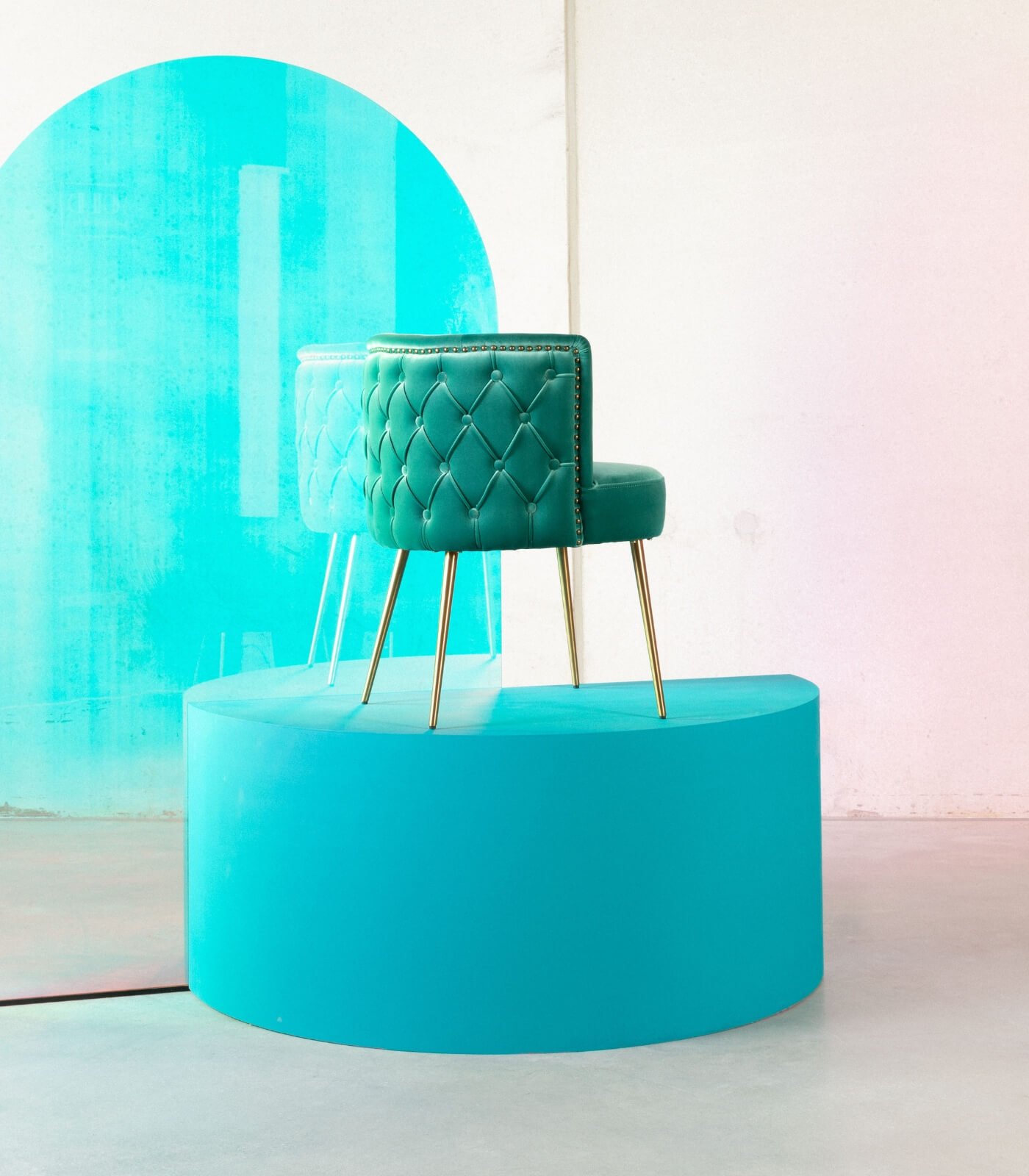 chaise such a stud - velours ocean (ignifugé)/inox 4 chaise such a stud - velours ocean (ignifugé)/inox – image 4