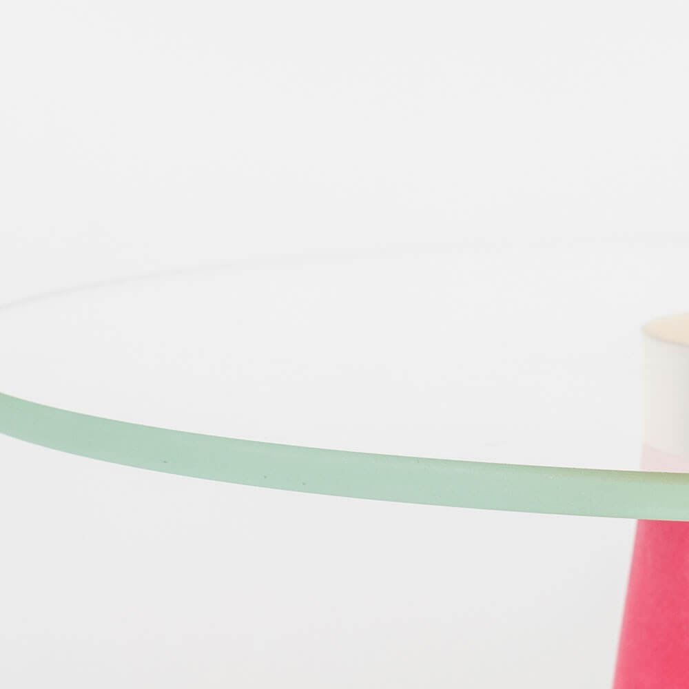 table d'appoint leader of the fanclub - velours rose/verre trempé 4 table d'appoint leader of the fanclub - velours rose/verre trempé – image 4