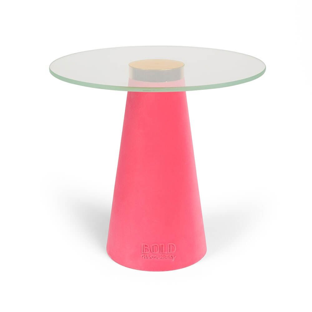 table d'appoint leader of the fanclub - velours rose/verre trempé 1 table d'appoint leader of the fanclub
