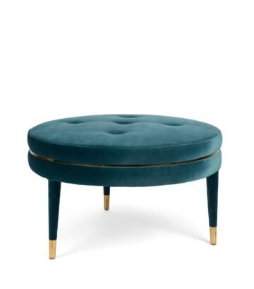 Ottoman Macaron – Ø 74 x H 48 cm- Bleu (ignifugé)