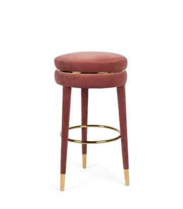 Tabouret de bar Macaron - H 74 cm - Rose (Ignifugé)