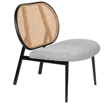 Fauteuil Lounge Spike - Cannage/Gris