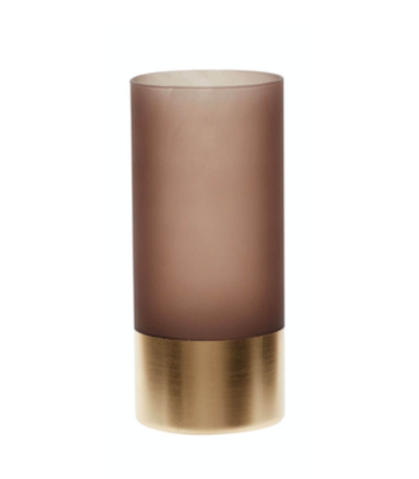 photophore avec base laiton - ø 9 x h 20 cm - marron 1 photophore avec base laiton - ø 9 x h 20 cm - marron