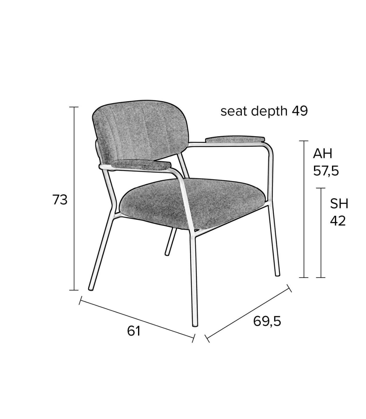 fauteuil lounge jolien - saumon/laiton 4 fauteuil lounge jolien - saumon/laiton – image 4