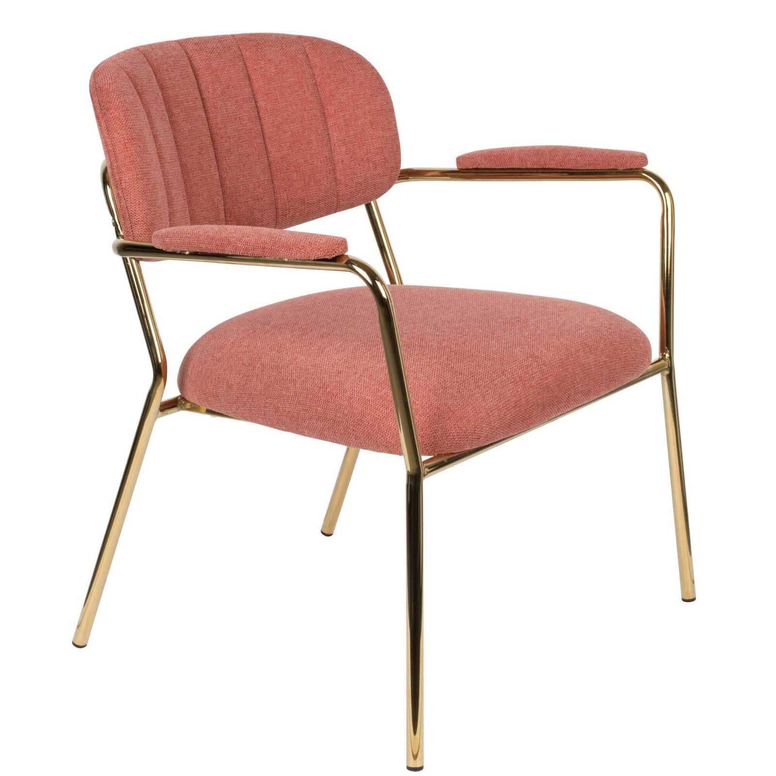 fauteuil lounge jolien - saumon/laiton 1 fauteuil lounge jolien - saumon/laiton