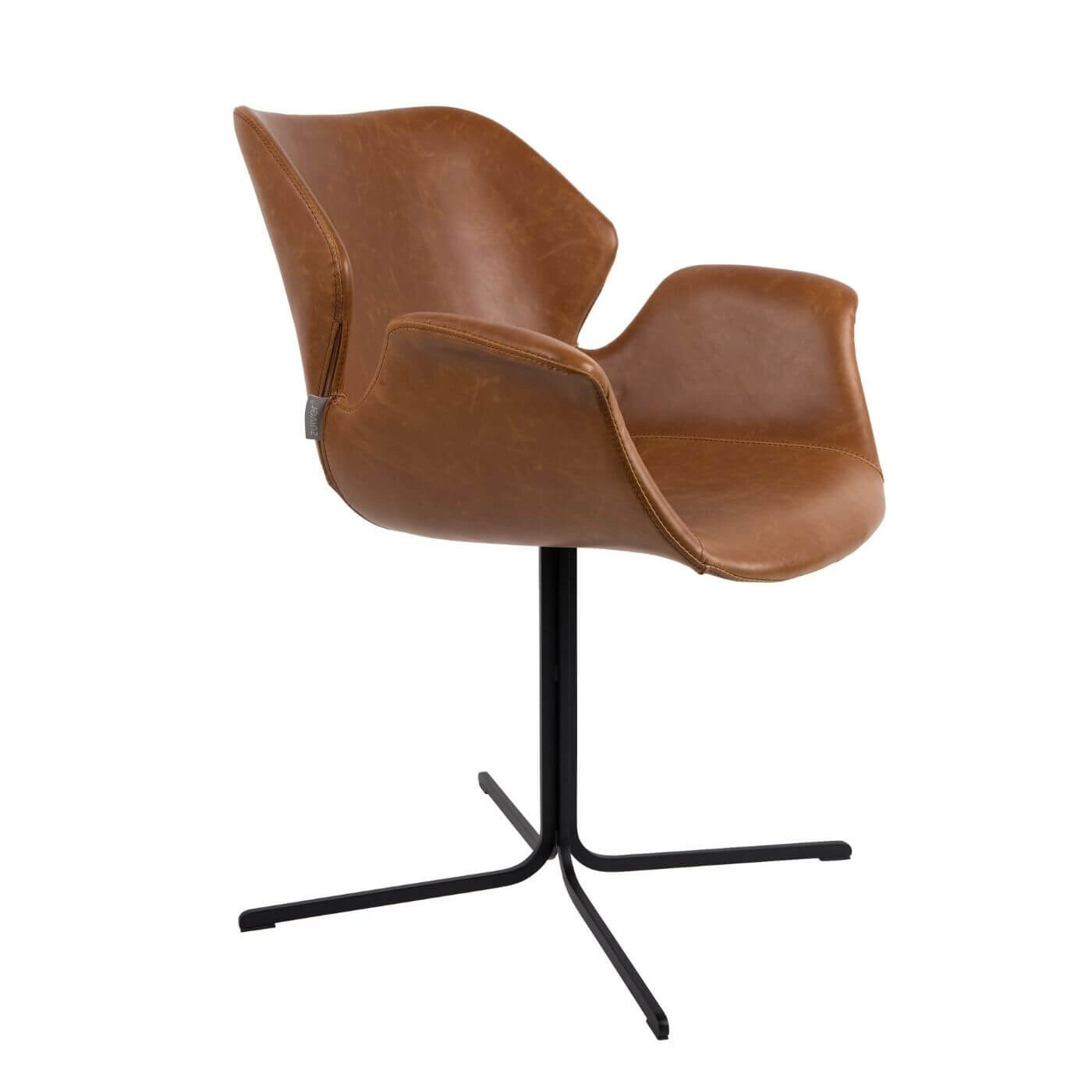 fauteuil nikki - cuir cognac 1 fauteuil nikki - cuir cognac