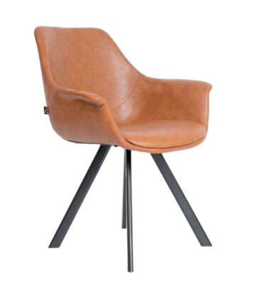 Chaise/Fauteuil Linda - Cuir Cognac