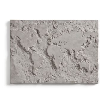 œuvre murale en béton fibré "the gray planet" de bertrand jayr, présentant un design sculptural unique sur les frontières entre terre et eau.