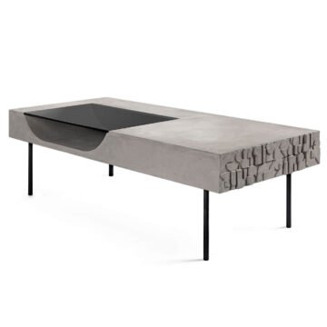 table basse curb - lyon beton - l 125 x p 56 cm