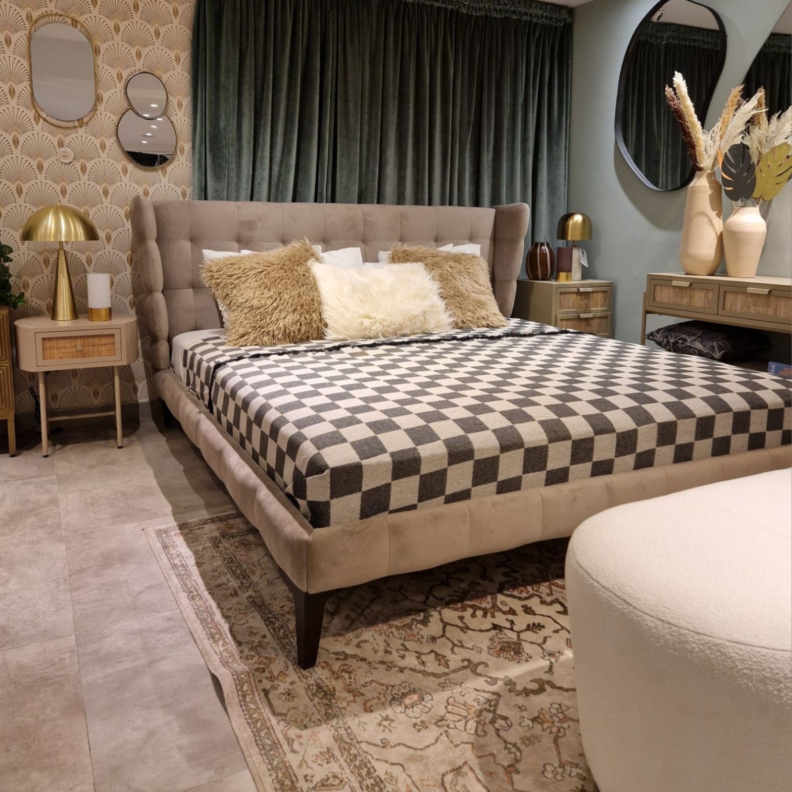 couvre-lit jacquard - damier gris - 240 × 240 cm 2 couvre-lit jacquard - damier gris - 240 × 240 cm – image 2